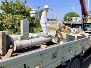 富山県　鳥居　解体